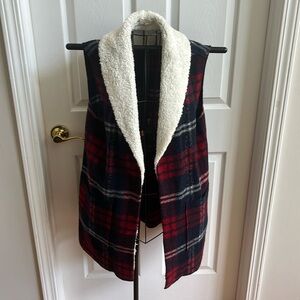 Tribal Jeans Wool Blend Plaid Vest
